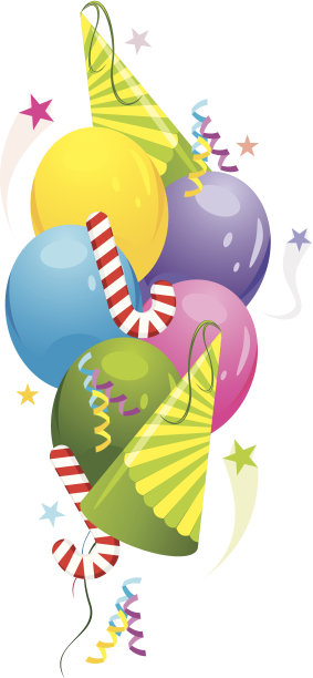 五颜六色的气球和节日的金属箔图片下载