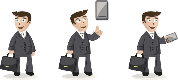 有趣的卡通商人角色图片下载