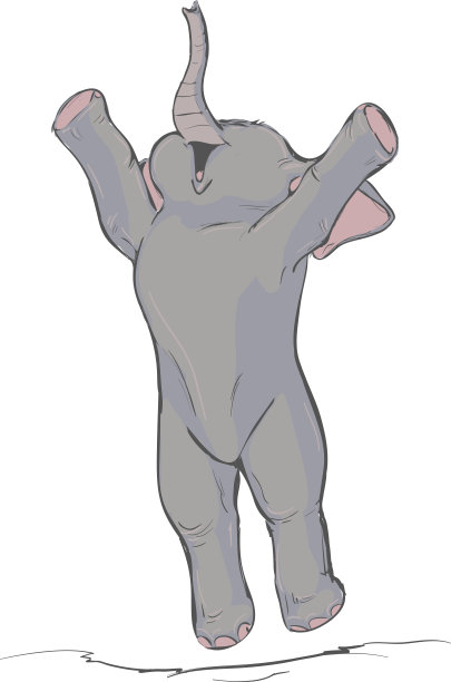 快乐的大象在跳跃图片下载
