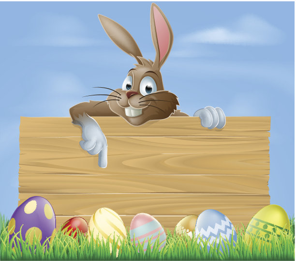 卡通复活节兔子指向图片下载