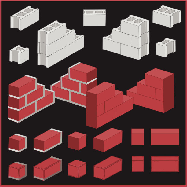 3D砖块和砖块图片下载