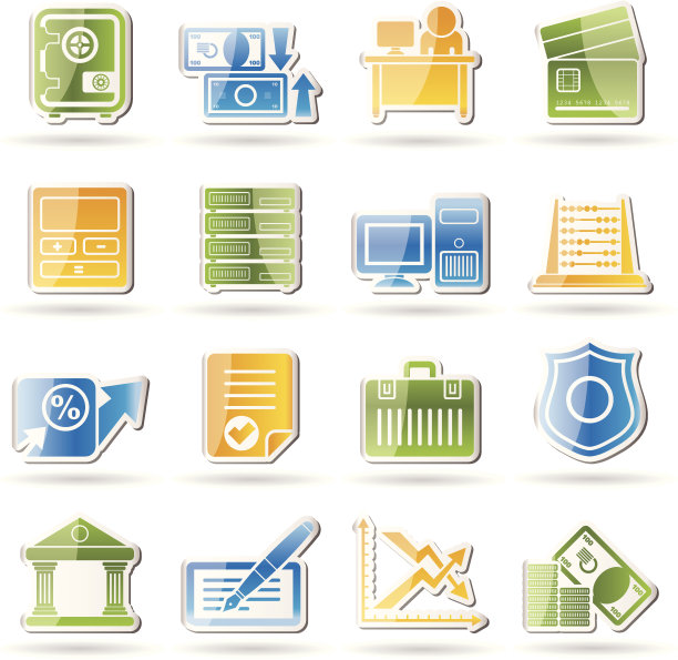 银行，商业，金融和办公室图标图片下载