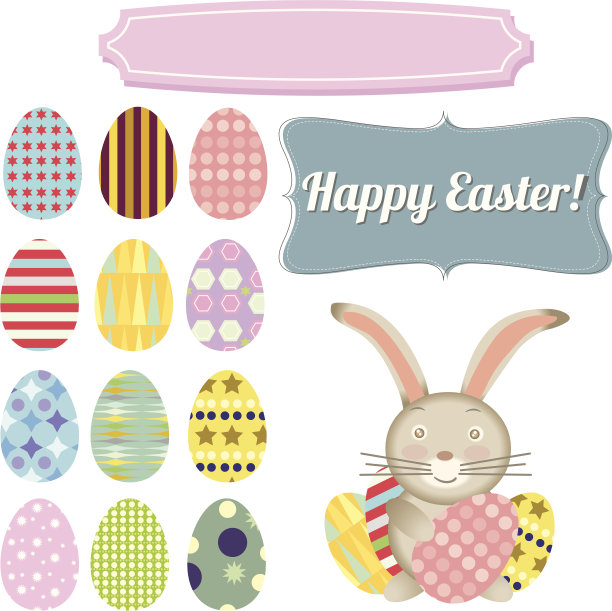 复活节集合，向量元素图片下载