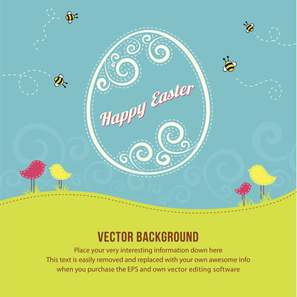 春天复活节背景图片下载