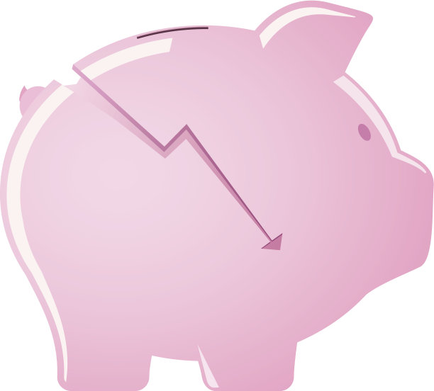 有裂缝的粉色储蓄罐图片下载