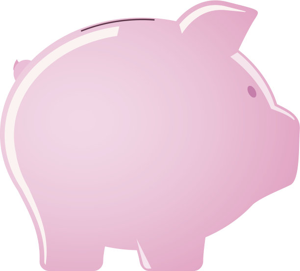 粉红色的储蓄罐孤立在白色的背景图片下载