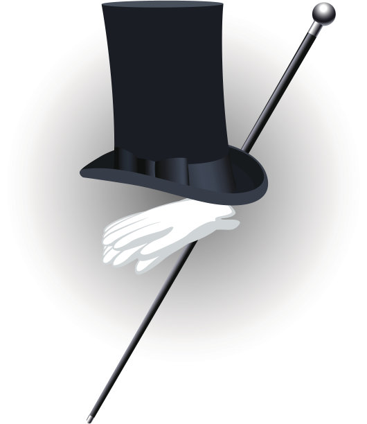 顶帽和手杖图片下载