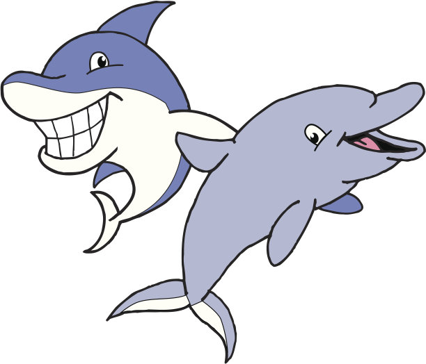 鲨鱼和海豚伙伴图片下载