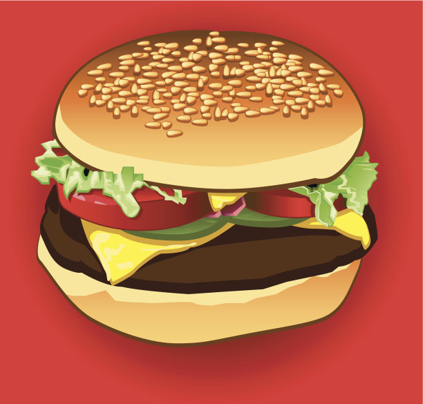 美味的芝士汉堡图片下载