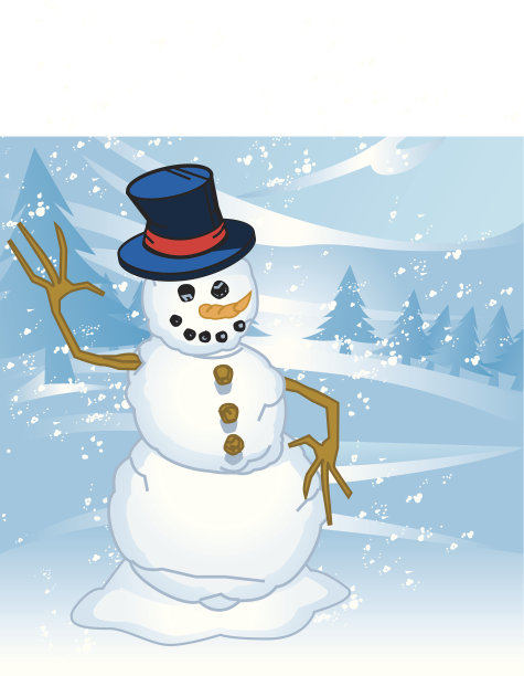 雪景中的雪人图片下载