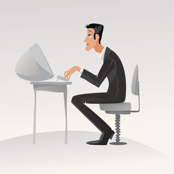 用电脑工作的商人图片下载