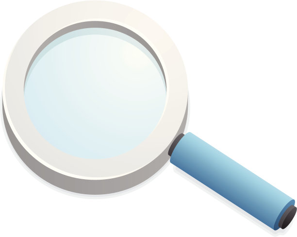 蓝色的放大镜图片下载