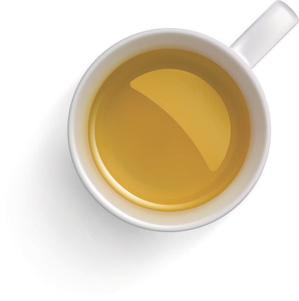 白色背景上的绿茶杯图片下载