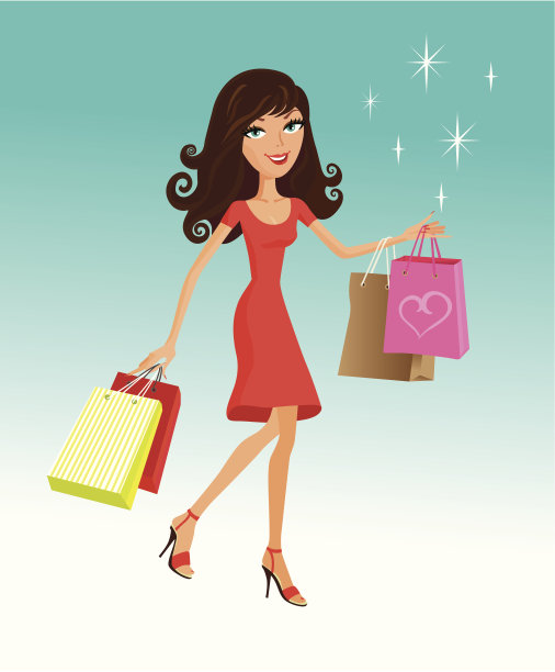 购物的女孩图片下载