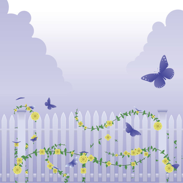 蝴蝶和黄玫瑰图片下载