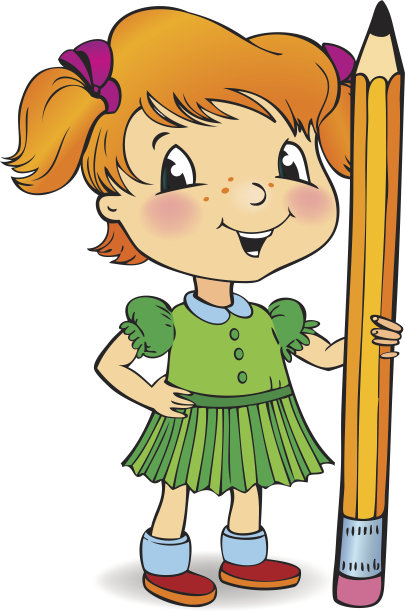 拿着铅笔的女孩图片下载