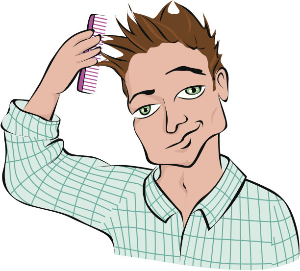 梳理头发的男人图片下载