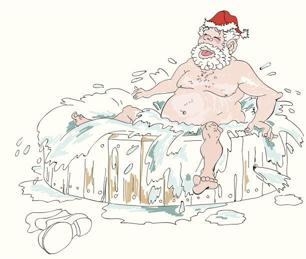 圣诞老人在浴图片下载