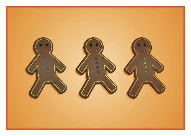 姜饼人排成一排图片下载