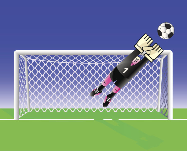 足球守门员正扑在球上。图片下载