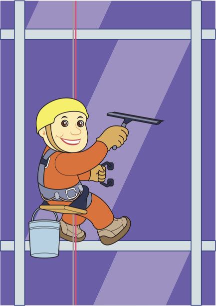 摩天大楼窗户清洁工图片下载