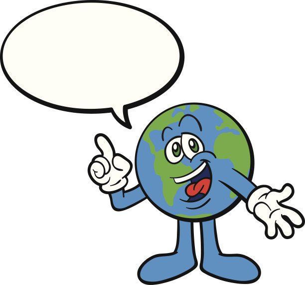 卡通地球吉祥物说话图片下载