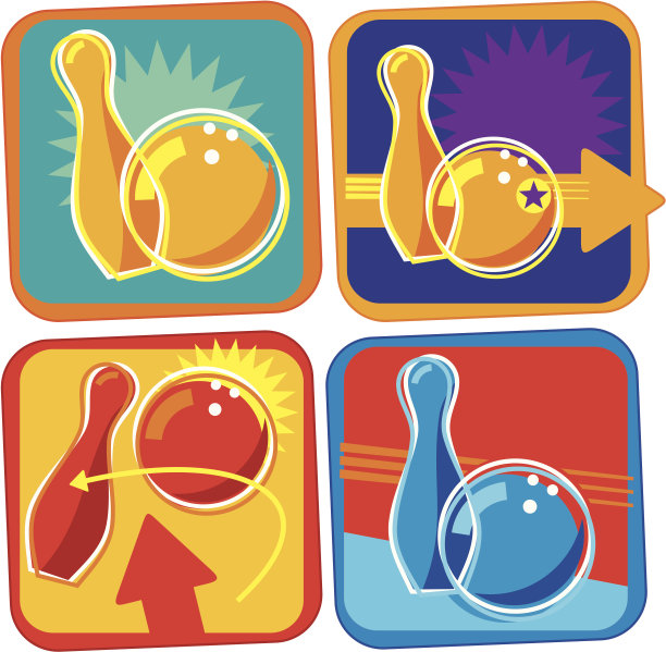 向量保龄球和瓶图片下载