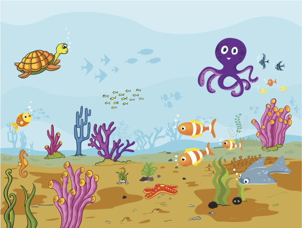 海洋插画素材ID：105535006