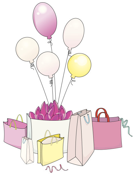 礼品袋和气球图片下载