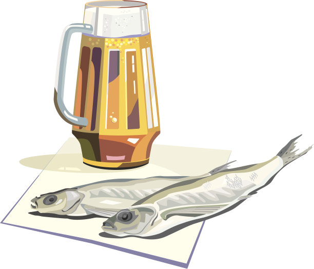啤酒和鱼图片下载