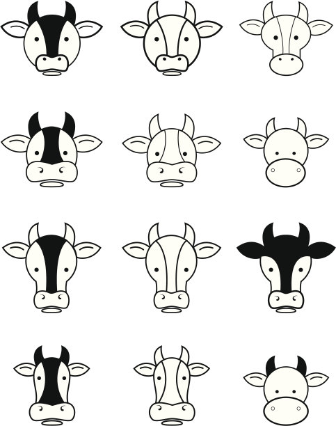 牛的图标。图片下载