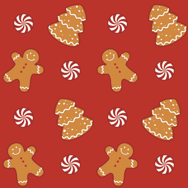 姜饼曲奇无缝模式图片下载