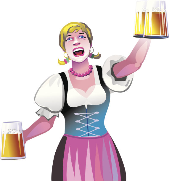 服务员和啤酒图片下载