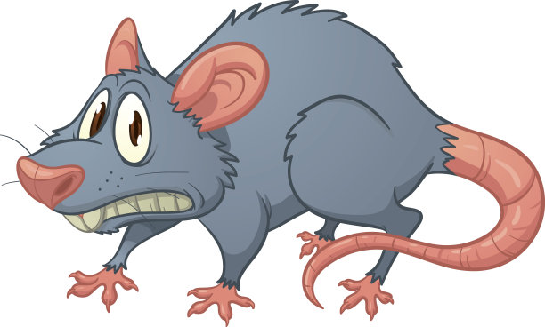 一只伤痕累累的老鼠的卡通形象图片下载