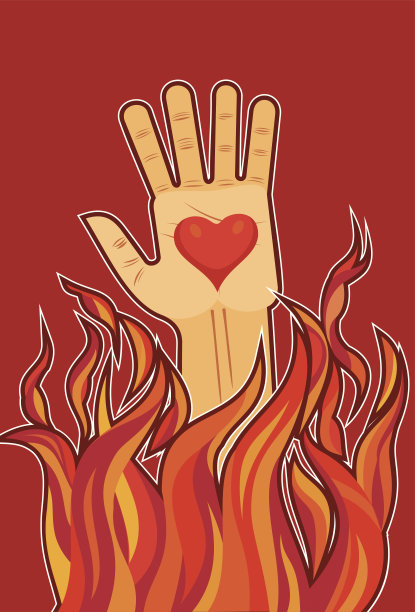 手和心都在燃烧图片下载