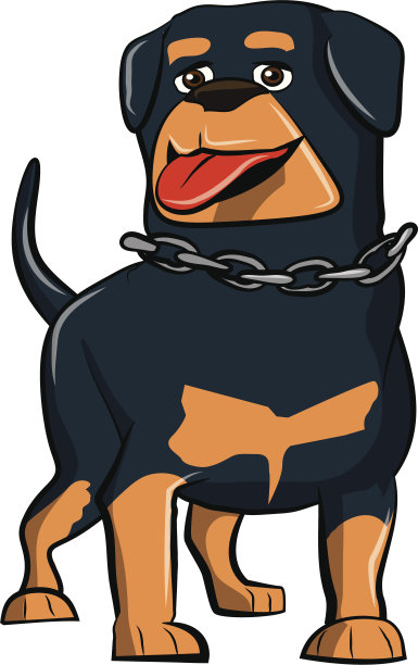 卡通罗特韦尔犬的狗图片下载