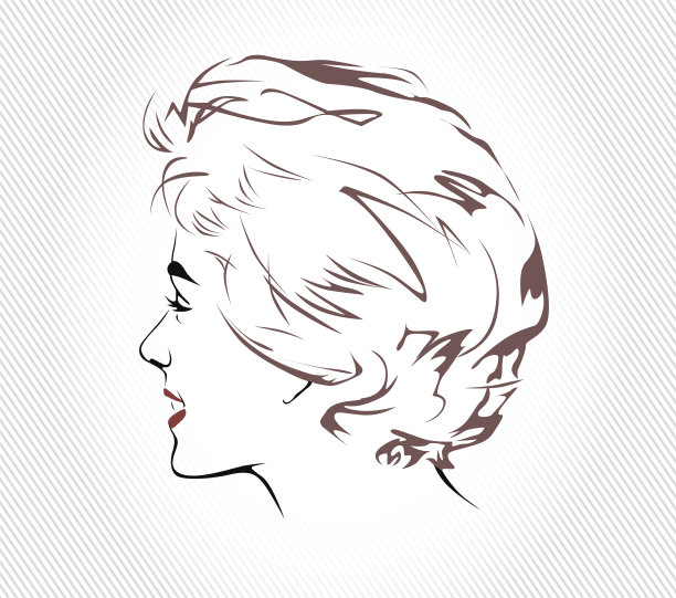 复古女孩肖像素材图片