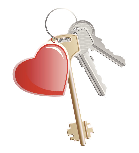 心钥匙戒指图片下载