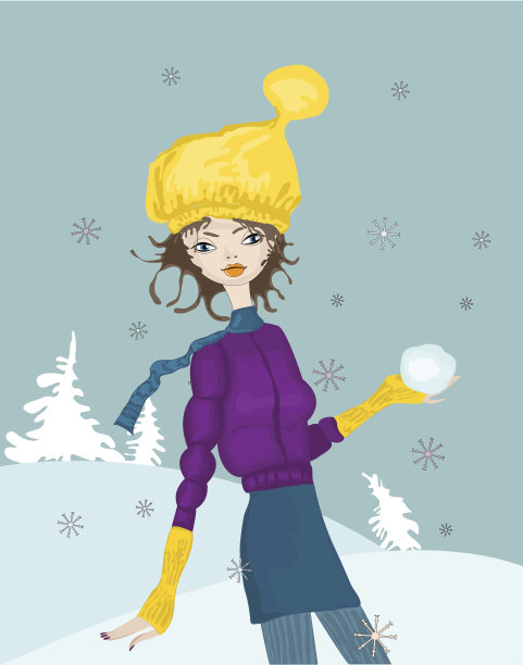 冬天的时尚女孩图片下载