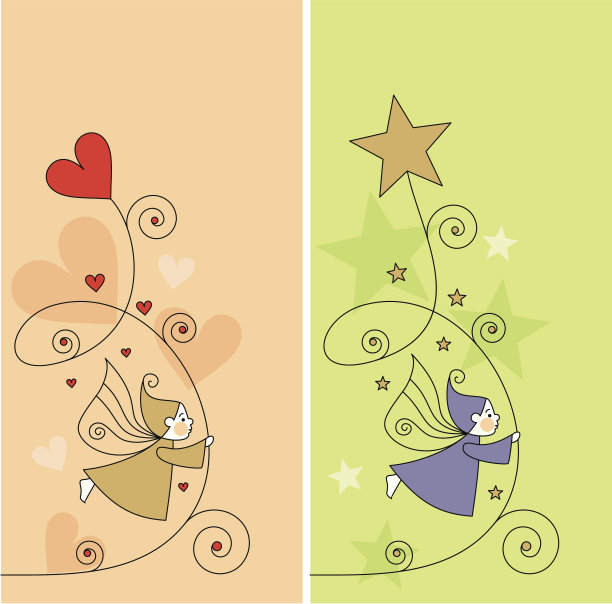 有爱心和星星的精灵图片下载