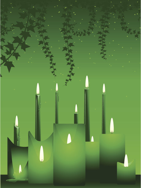 蜡烛和常春藤图片下载