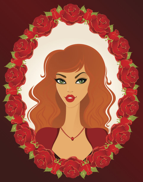 矢量肖像的年轻女子图片下载