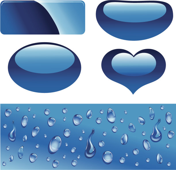 一套蓝色的标志和旗帜图片下载