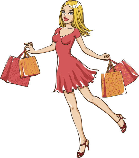 购物的女孩素材图片