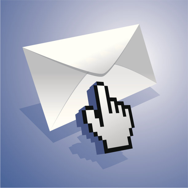 手光标指针上的邮件图片下载