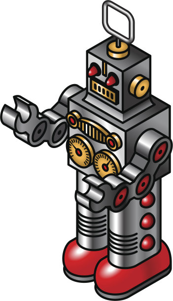 复古锡玩具机器人图片下载