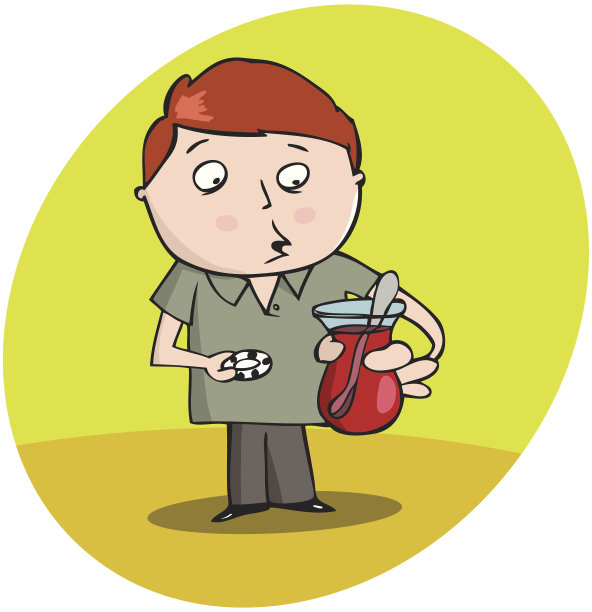 卡通人物喝茶图片下载