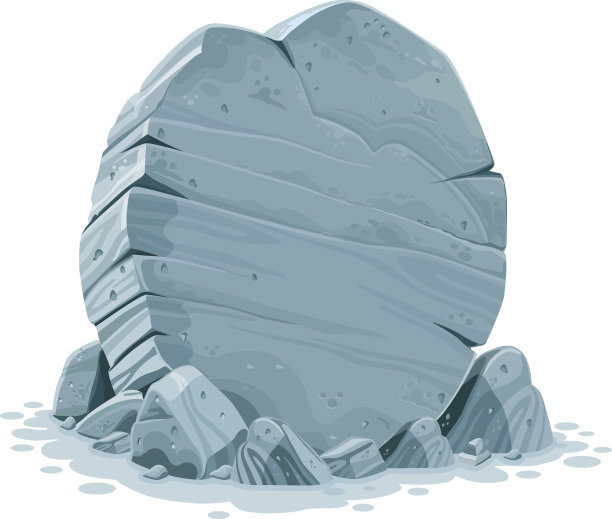 一个巨大的灰色石头的插图图片下载