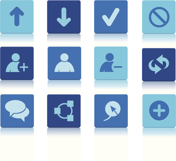 方形社交媒体图标蓝色图片下载