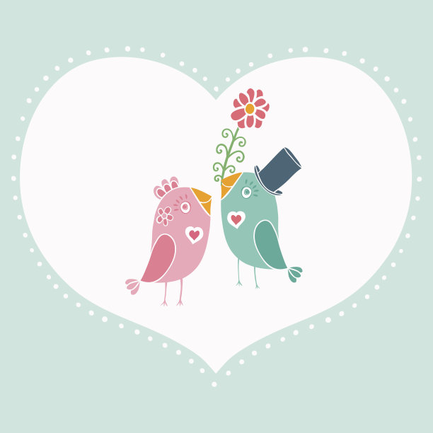 鸟在爱。图片下载
